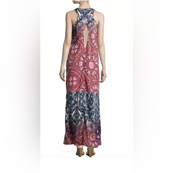 Alberto Makali Beaded Chain Printed Maxi Dress Size M - Picture 2 of 8